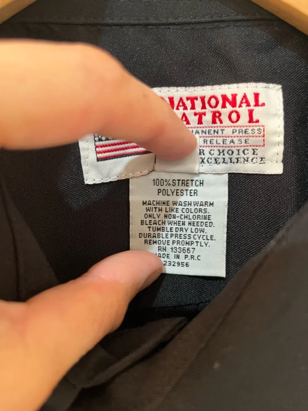 Official National Patrol Private Security Uniform 17-17.5 Short Sleeve Black EUC
